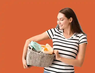 Laundry Orange Shutterstock 2164344669
